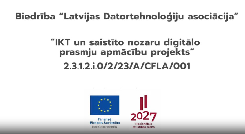 IKT un saistīto nozaru digitālo prasmju apmācību projekts